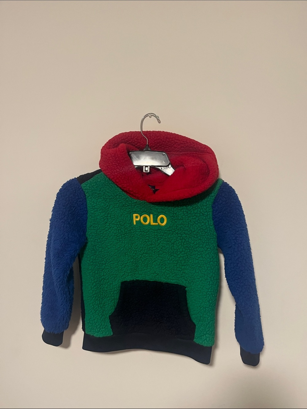 Polo Colorblock Fleece Hoodie for Kids - Green/Blue/Red